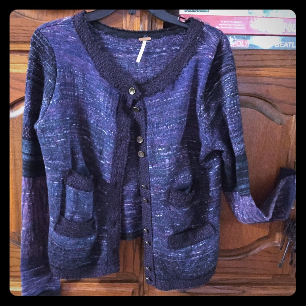 Free People cardigan sweater 4 pockets small EUC
